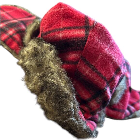 City Hunter Red Trapper Hat Aviator Style One Size - Picture 6 of 6
